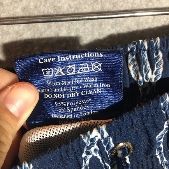 Mens Seastate Swimming Trunks Shorts Nautical Blue White Casual Summer Spring - Picture 2 of 6